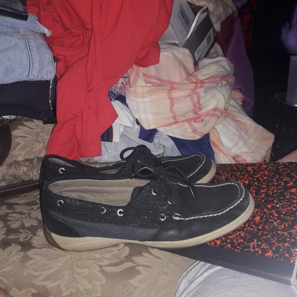 Sperry sz 10 black with glitter - Picture 4 of 10